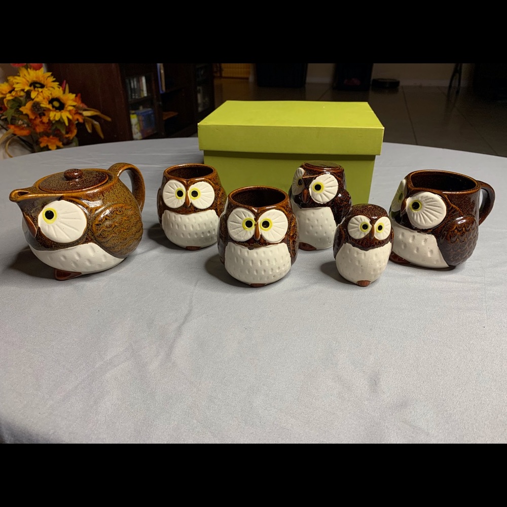 SOLD Kotobuki Japenese Stella Auburn Owl Tea Set 6